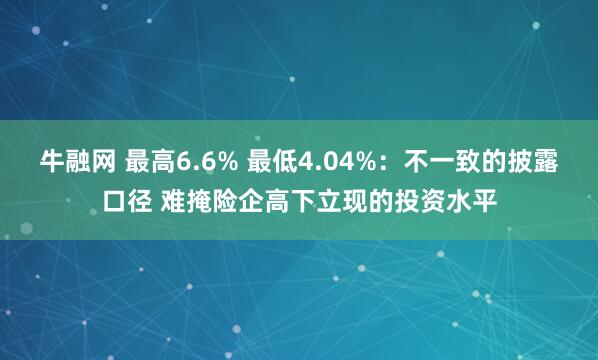 牛融网 最高6.6% 最低4.04%：不一致的披露口径 难掩险企高下立现的投资水平