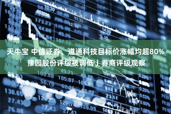 天牛宝 中信证券、道通科技目标价涨幅均超80% 豫园股份评级被调低丨券商评级观察