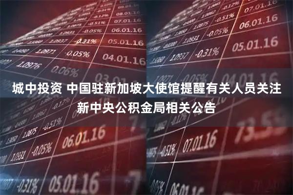 城中投资 中国驻新加坡大使馆提醒有关人员关注新中央公积金局相关公告
